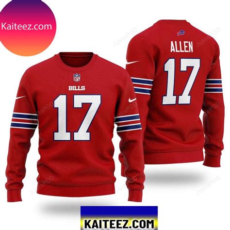 Nfl Buffalo Bills Josh Allen 17 Christmas Ugly Sweater - Kaiteez