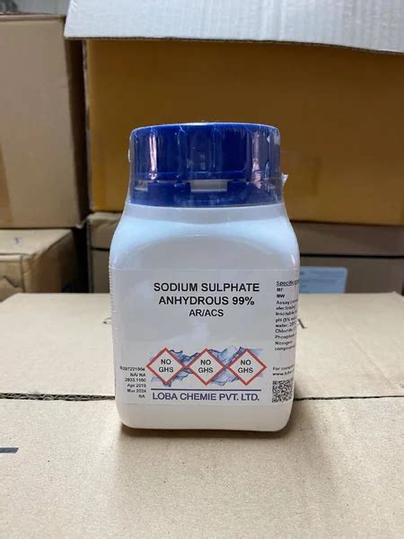 Sodium sulfate anhydrous 99 AR grade 500 กรม ขวด ยหอ Loba india