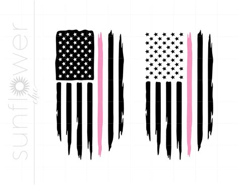 American Flag Svg Breast Cancer American Flag Svg Cut Files Etsy