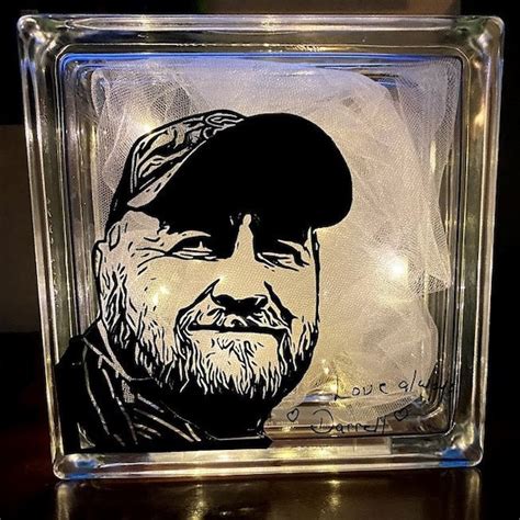 Custom Glass Block Silhouette Etsy