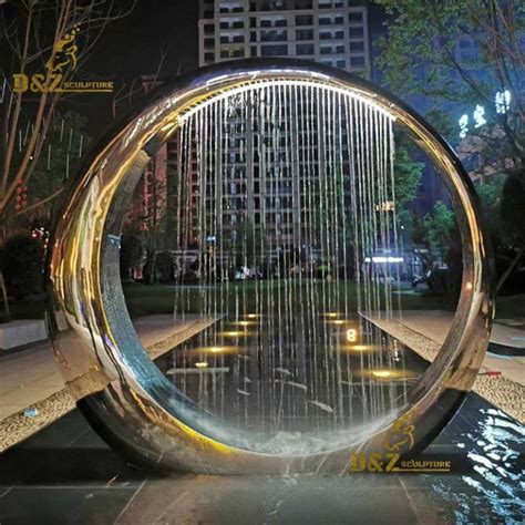 Large Modern Circle Outdoor Fountain with Led Lights DZM-1439