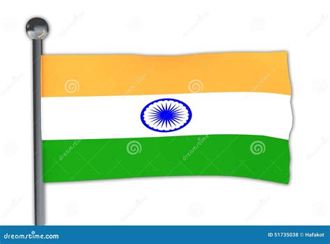 Flag Of India On A Pole Waving Stock Photo Image Of Beijing