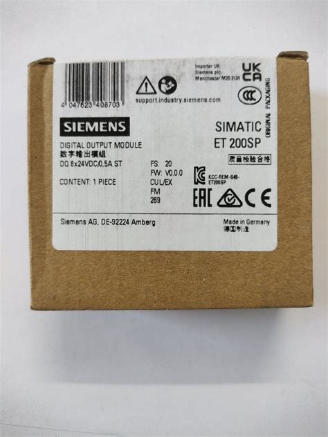 SIMATIC ET 200SP Digital Output Module DQ 8x 24V DC 0 6ES7132