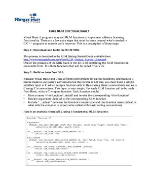 Fillable Online Using Rlm With Visual Basic Fax Email Print Pdffiller