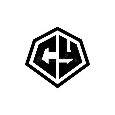 Cy Monogram Logo With Hexagon Shape And Line Rounded Style Design