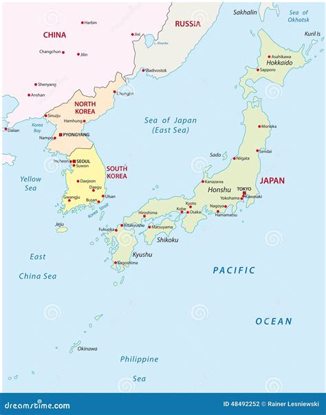 Japan Korea Map Stock Photo | CartoonDealer.com #48492252