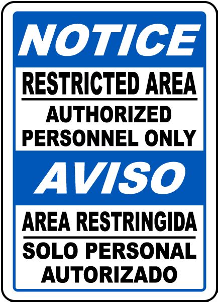 Bilingual Restricted Area Authorized Personnel Only Sign Save