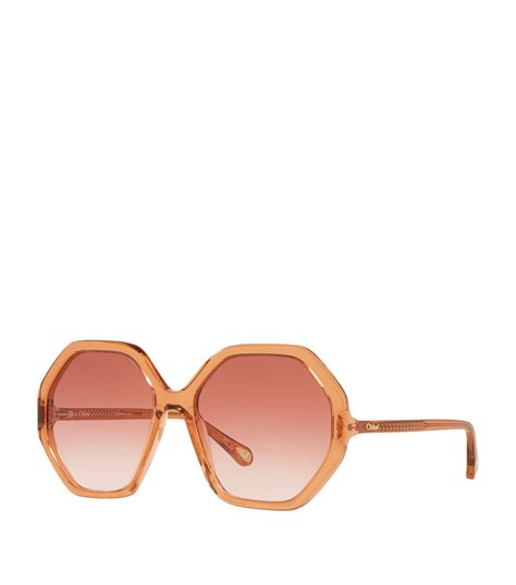 Womens Chloé Orange Esther Hexagonal Sunglasses Harrods Uk