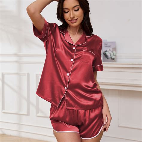 Silk Satin Pajama Set For Women Putuo 2 Piece Womens Pajama Sets