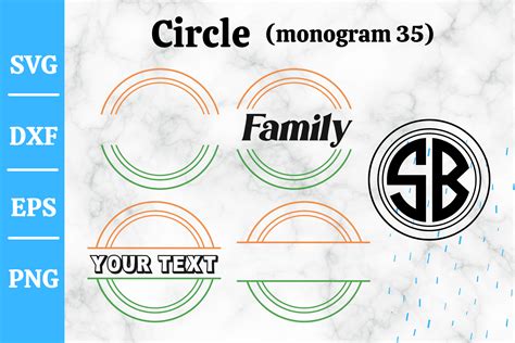 Circle Monogram Frame Svg Laser Cut 35 Graphic By Momstercraft