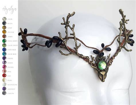 Woodland Deer Crown Tiara Elven Headpiece Fairy Crown Etsy Australia