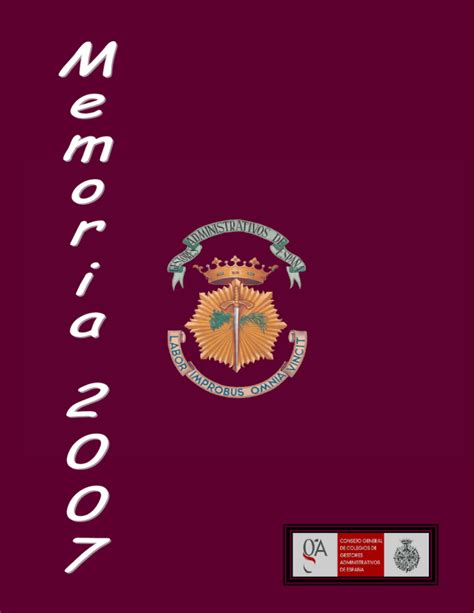 Memoria Consejo General De Colegios De Gestores