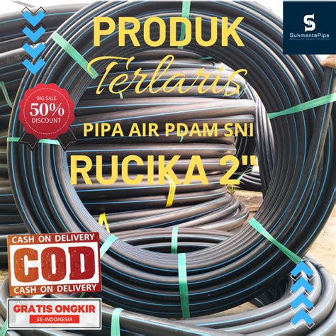 Jual SELANG PIPA AIR PDAM HDPE RUCIKA 2 INCH PE 100 PN 8 10 16 1 ROLL