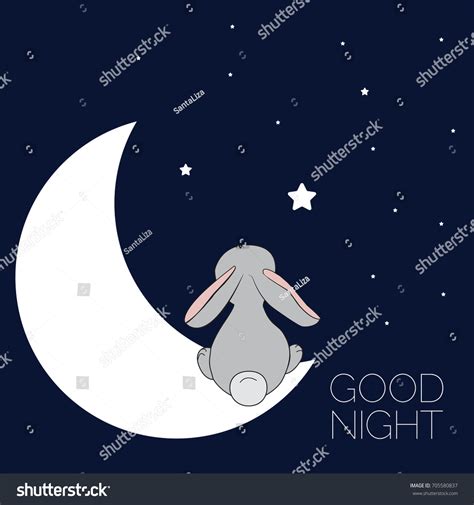 Dreaming Bunny Card Cute Bunny Concept Stock Vector (Royalty Free) 705580837 | Shutterstock