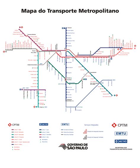 Mapa Do Transporte Metropolitano De São Paulo Librain