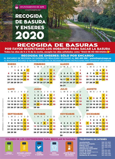 Calendario Recogida Basuras Ayuntamiento De Aspe