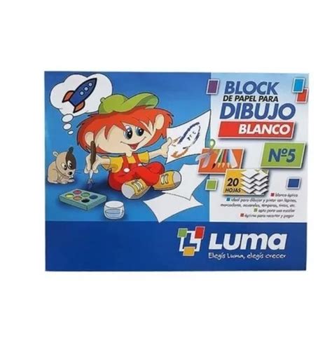 Block Dibujo Blanco Luma Tipo El Nene N 5 X 20 Hojas Arte