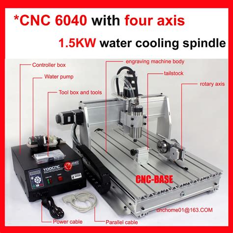 CNC 6040 Four 4 Axis Rotary Axis 1500W Spindle Tailstock Cnc Router