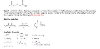 Answered Specify A Synthetic Scheme That Would Bartleby