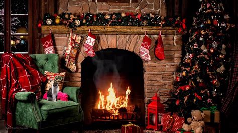 Christmas Fireplace Background