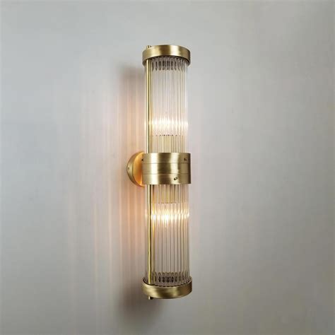 Double Glass Brass Rod Wall Light E2 Contract Lighting