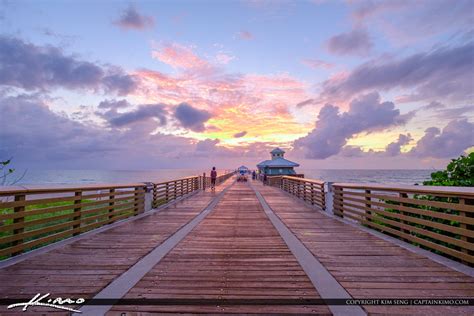 Juno Beach Pier Sunrise At The Pier Royal Stock Photo