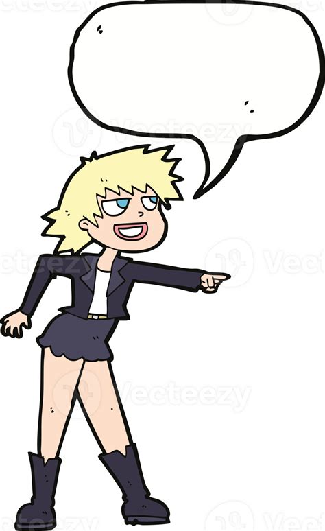 Cartoon Woman Pointing With Speech Bubble 44982453 Png