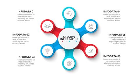 Diagramm Mit Sechs Schritten Cycle Infografik Element In 6 Optionen