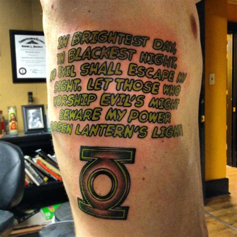 Green Lantern Oath Tattoo