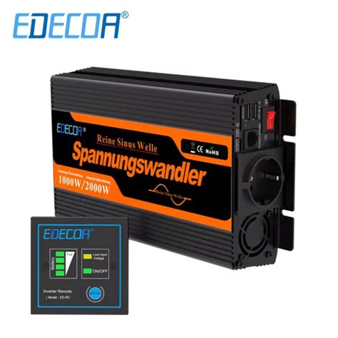 Edecoa W Reiner Sinus Spannungswandler Wechselrichter V V Usb