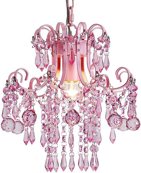 Q&S Mini Crystal Chandelier, Modern Pink Chandelier,Small Hanging Light ...