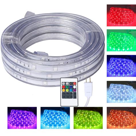 16.4 Feet Flat Flexible LED Rope Lights, Color Changing RGB Strip Light ...