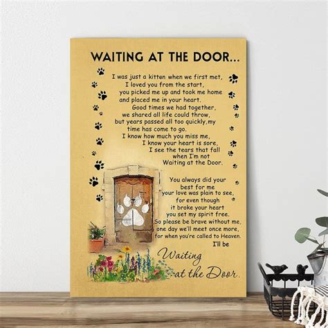 I Ll Be Waiting At The Door Cat Poem Printable Vertical Canvas Poster Anvyprints