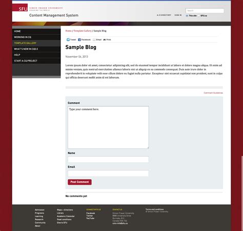 Blog Page - Content Management System - Simon Fraser University