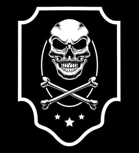 Premium Vector Skull Head Mafia Gangster Vector Badge Logo Illustration