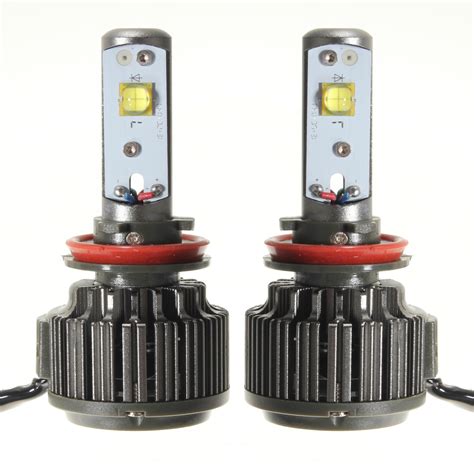 Pair 60W Turbo LED Headlight Lamp H11 H9 H8 7200LM 6000K With Wire