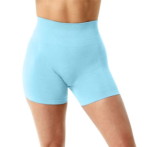 Qcmgmg Women Yoga Shorts No Front Seam Butt Lifting Seamless Workout Shorts Exercise High