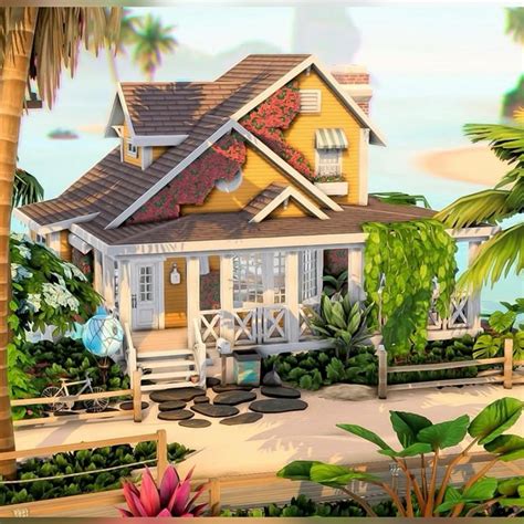 Credit To Honeymaysims On Insta The Sims Beach House Design Sims