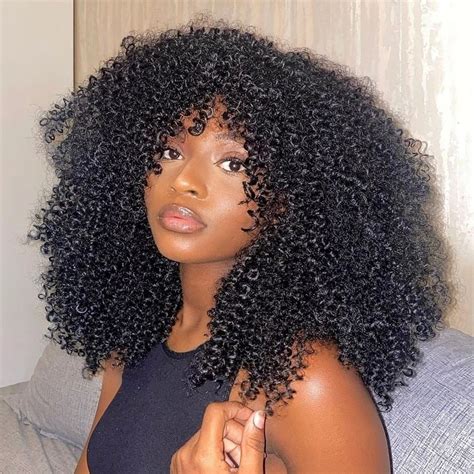 Afro Kinky Encaracolado Brasileiro Virgem Perucas De Cabelo Humano Para