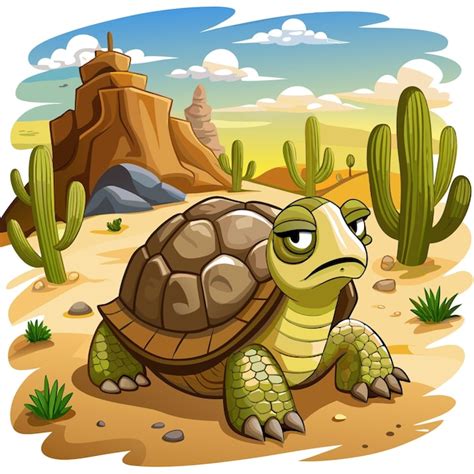 Premium Vector | Desert Tortoise turtle confused lies desert vector