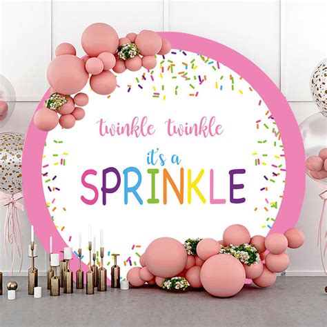 Twinkle Its A Sprinkle Candy Round Birthday Backdrop Lofaris