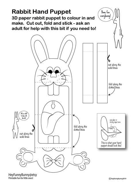 Printable Paper Craft Rabbit Hand Puppet | lupon.gov.ph