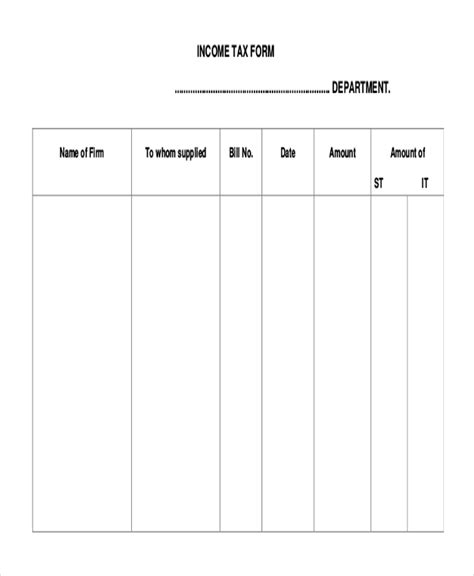 Free Sample Tax Forms In Pdf Excel Ms Word