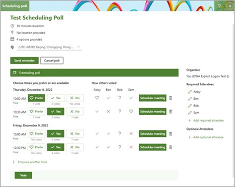 Scheduling Poll Voting Microsoft Support