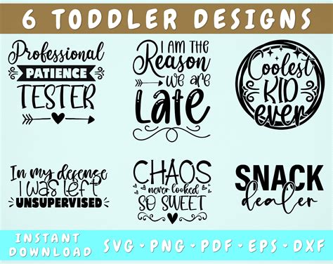 Toddler SVG Bundle, 6 Designs, Funny Toddler SVG Cut Files By ...