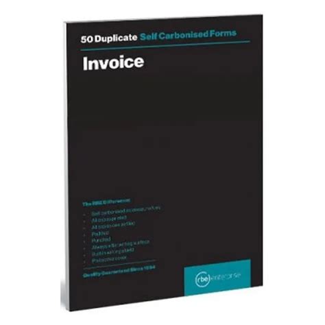 Rbe A4 Duplicate Invoice Pad 50 Sets