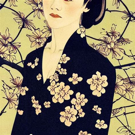 Emma Watson Portrait By Ikenaga Yasunari And Ayana Stable Diffusion