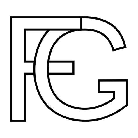 Premium Vector Logo Sign Fg Gf Icon Nft Fg Interlaced Letters F G