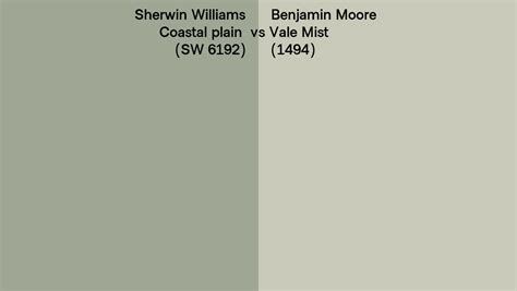 Sherwin Williams Coastal Plain SW 6192 Vs Benjamin Moore Vale Mist