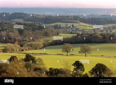 Views Of The Surrey Hills From Newlands Corner On A Sunny Winters